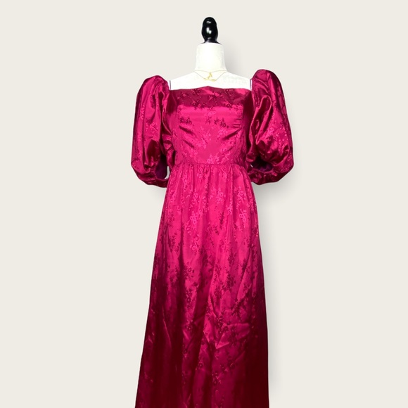 Vintage 80’s House of Nu-Mode Puff Jacquard Gown - Picture 9 of 16